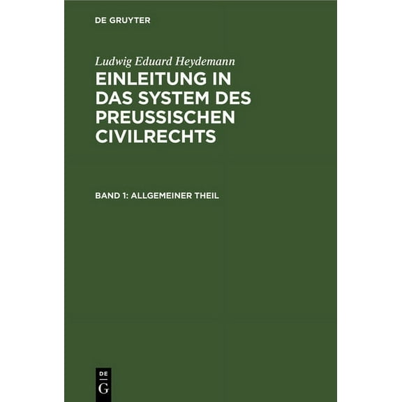 Allgemeiner Theil, (Hardcover)