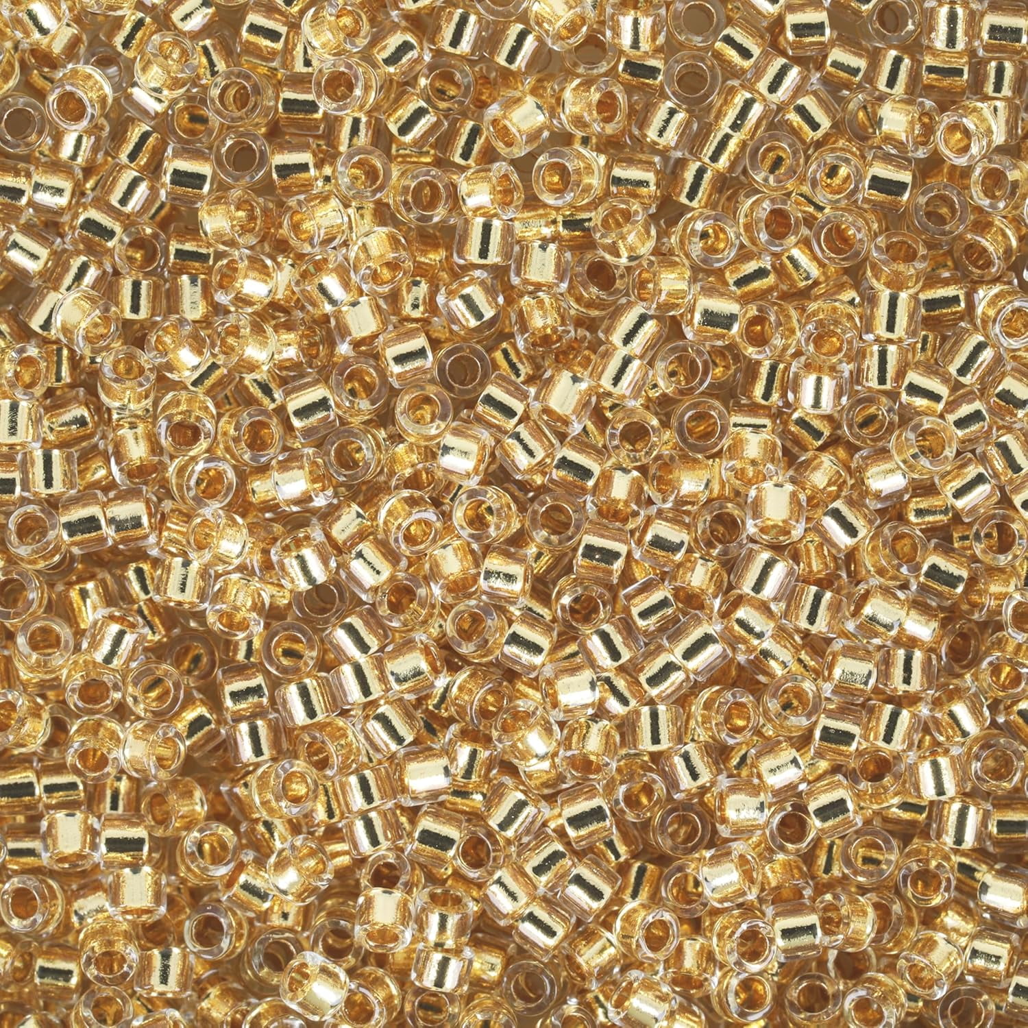 Miyuki Delica Seed Beads – Size 11/0 (1.6 mm), DB0033, Gold-Lined-Color, 7.2 g, Approx. 1440 Beads