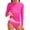 Hot Pink, variant on Girls 2 Pieces Swimsuit Set Child Color Block Long Sleeve Crew Neck Slim Top With Bikini Bottoms Swimwear Breathable Soft Little Girls Youth Beach Pool Bathing Suit Black Size 9-10 Years
