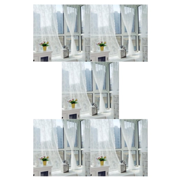Cortina de ventana Billuyoard fácil de dormitorio cortinas funcionales y de filtrado de luz tul color Blanco