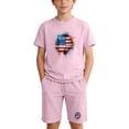 thumbnail image 2 of Amidoa Girls 2 Piece Outfits Summer Clothes Short Sleeve Floral Print Cotton T-Shirt and Shorts Casual Kids Clothing Sets Pink Size 5T, 2 of 9