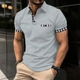 thumbnail image 2 of FYDUU Men's Vintage Polo Shirts Men Spring Summer Fashion Loose Lapel Printed Short Sleeve T Shirts Polo Shirt Top Fall Basic Polo Shirt, 2 of 4