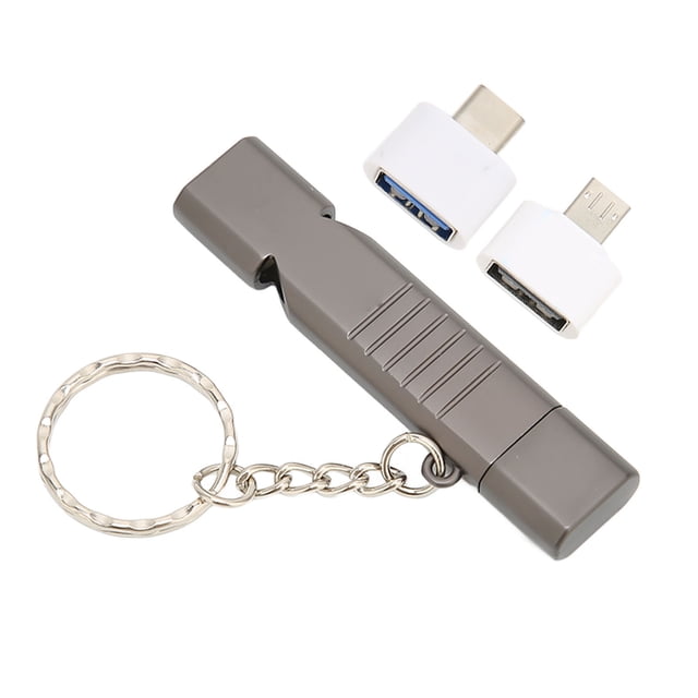 Whistle Flash Drive SOS al aire libre impermeable USB3.0 120dB sonido multifunción aleación de zinc U disco con llavero para computadora 16GB negro