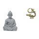 thumbnail image 1 of Estatua de mono,Estatua de Buda Mono para Interiores y Exteriores Budista,Figuras en miniatura meditando para decorar el jardín de casa.,Escultura china,Minifigura china de latón para, 1 of 8