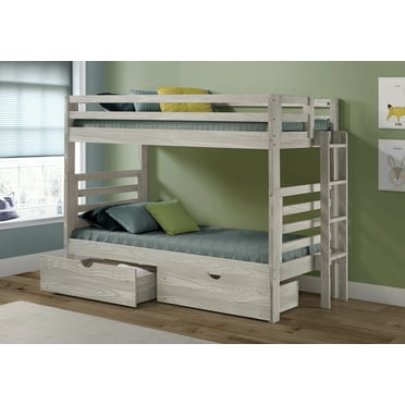 Donco Kids Louver Wood Bunk Bed Twin, Donco Louver Twin Over Full Bunk Bed