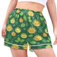 thumbnail image 2 of Women's Satin Pajama Shorts Cute Fruits and Leaves with Pockets, Elastic Waist Sleep Lounge Shorts, 2 of 7