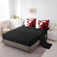thumbnail image 5 of jejeloiu Rose Loves Pattern 7pcs Bedding Comforter Set,Romsntic Valentins'S Day Queen Bedding Sets,Red White Queen Sheet Sets For Men Women,Luxury Bedroom Decor Reversible, 5 of 8