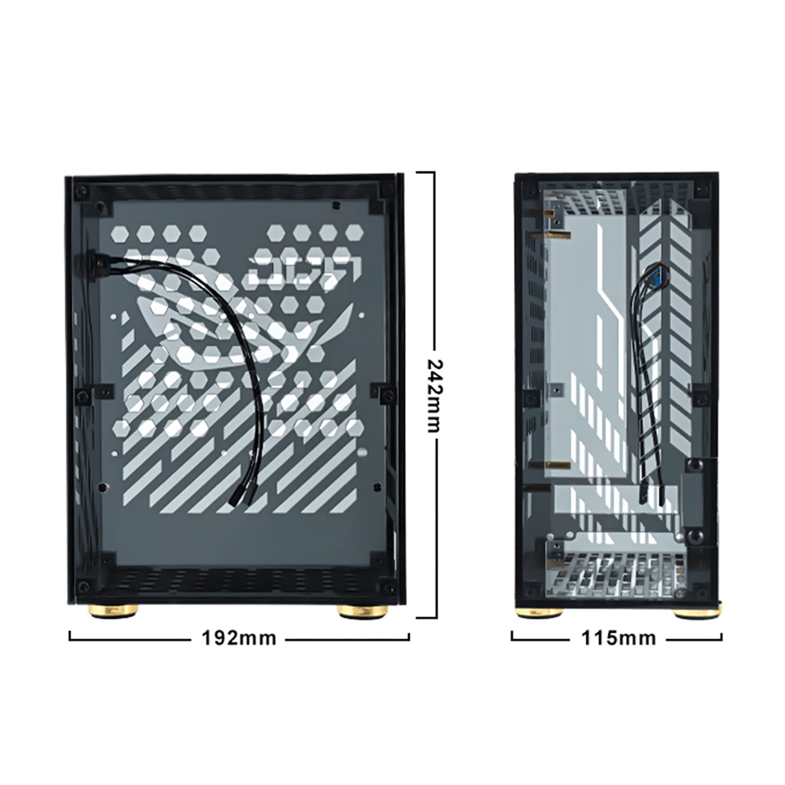 Chassis Portable Small Computer Case Plexiglass Shell Compact PC Case Desktop PC Case Mini-ITX Motherboard  Power Supply
