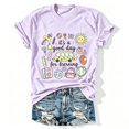 thumbnail image 4 of Endives Women's Short Sleeve T-shirt Plus Size Teacher Shirt Womens Graphic T Shirt Summer Tops Funny Print Crew Neck Casual Loose Cute T Shirts T Shirts for Women Purple XXXL, 4 of 7