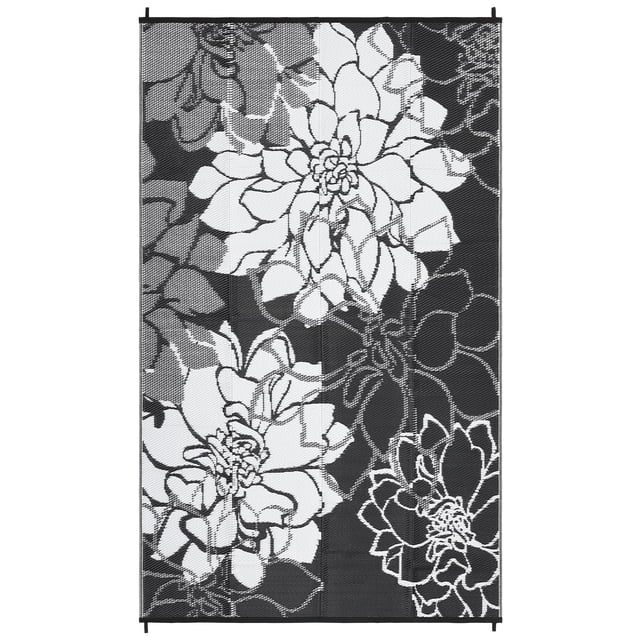 Reversible Patio Mat – Modern Outdoor Rug – Waterproof, Washable & Weather/UV Resistant – Easy Clean – Garden Use