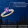 thumbnail image 2 of Gem Stone King 14K Two Tone Gold Purple Amethyst and Lab Grown Diamond Engagement Ring for Women | 2.10 Cttw | Oval Checkerboard 8X6MM | Gemstone February Birthstone | Size 5, 2 of 6