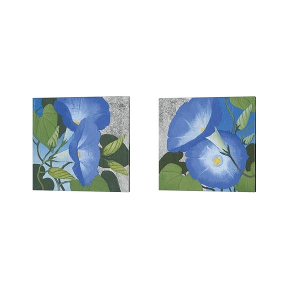 Metaverse Kathrine Lovell 'Morning Glorious Silver' Canvas Art (Set of 2)