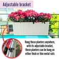 thumbnail image 6 of Deck Railing Planter Box   Pack)  Rectangular Window Flower Boxes with Bracket  Self Watering System Hanging Planter Box for Outdoor Plant Container Herb Rail Fence Balcony, 6 of 9