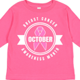 thumbnail image 4 of Inktastic October Breast Cancer Awareness Month Badge Boys or Girls Long Sleeve Toddler T-Shirt, 4 of 5