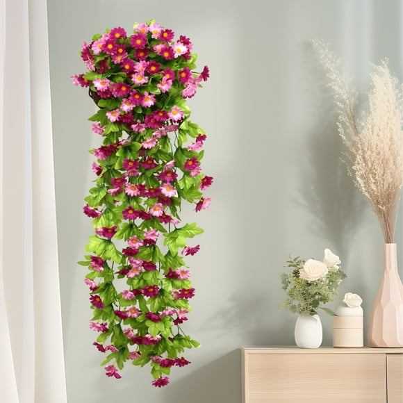 RKSTN Artificial Hanging Flowers for Outdoors Hanging Flowers Artificial Decorations Silk Faux Hanging Plants Faux Hanging Hanging Artificial Flowers