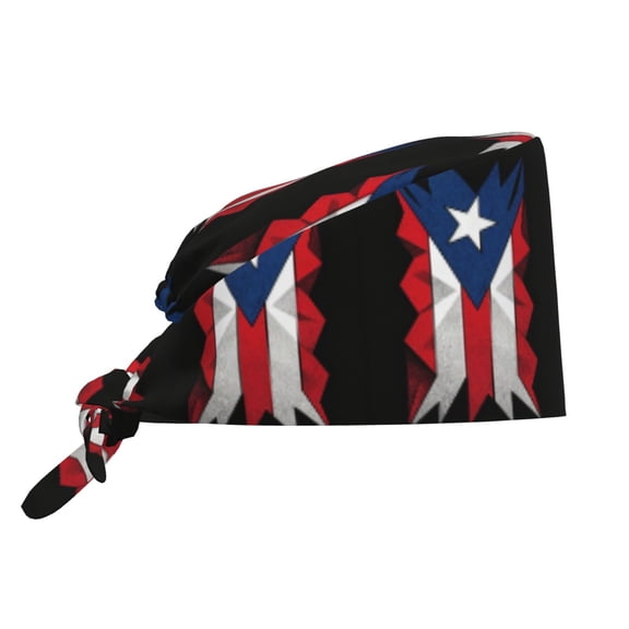 Puerto-Rico-Flag Vintage Working Cap With Sweatband Adjustable Unisex Women Tie Back Hat