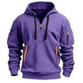 thumbnail image 3 of Men's Spring And Autumn Long Sleeved Hoodie Men's Casual Unique Outdoor Design Solid Color Long Sleeved Hoodie Large Size Men Cotton Hooded Sweatshirt, 3 of 3