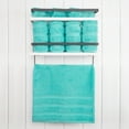 thumbnail image 2 of American Soft Linen Luxury Turkish Hand Towel Set, 100% Cotton 4 Piece Hand Face Towels for Bathroom and Kitchen, Turquoise, 2 of 9