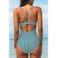 thumbnail image 2 of Women's One Piece Swimsuit Wrap Color Block Tie Side Bathing Suit, 2 of 3