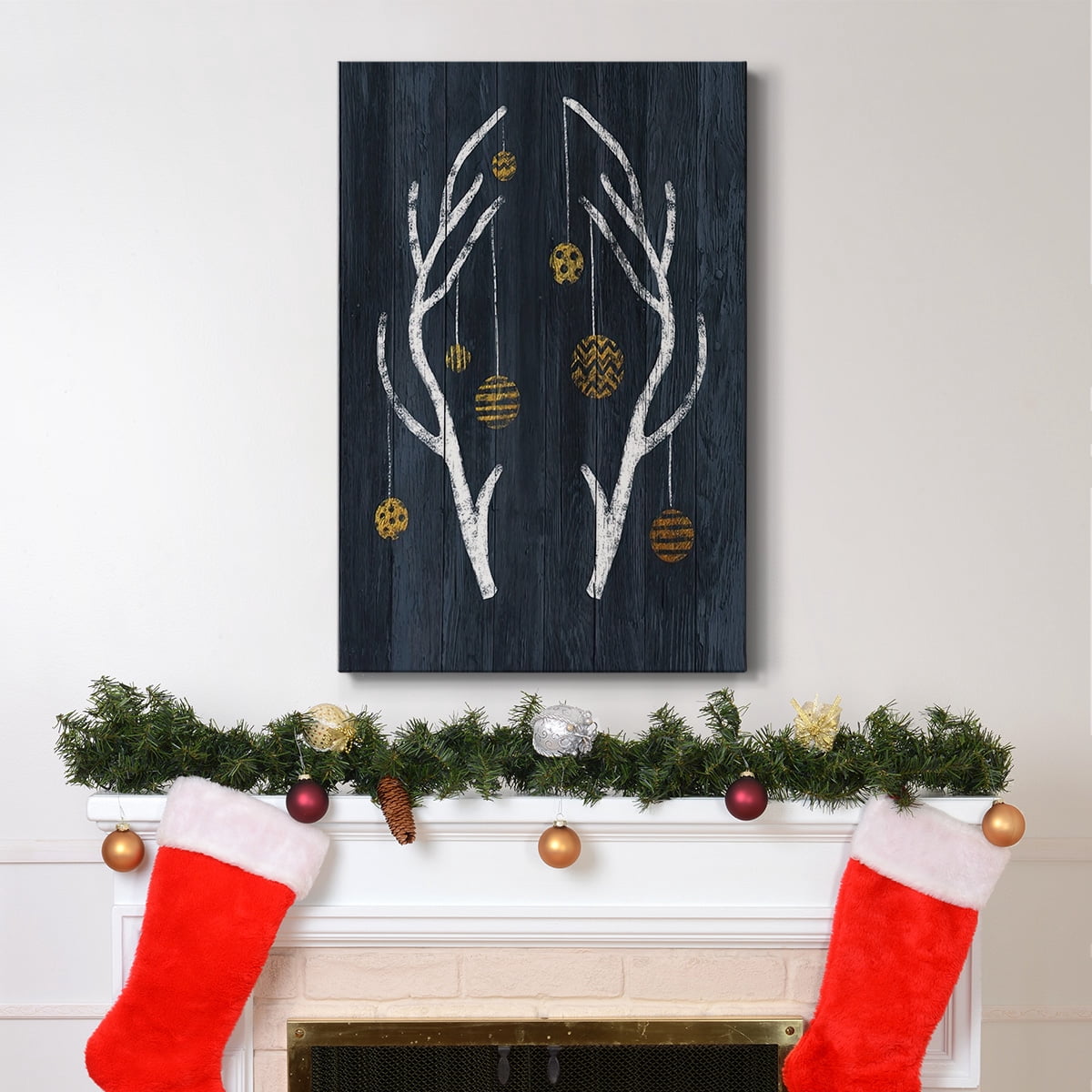 Antlers & Ornaments- Gallery Wrapped Canvas