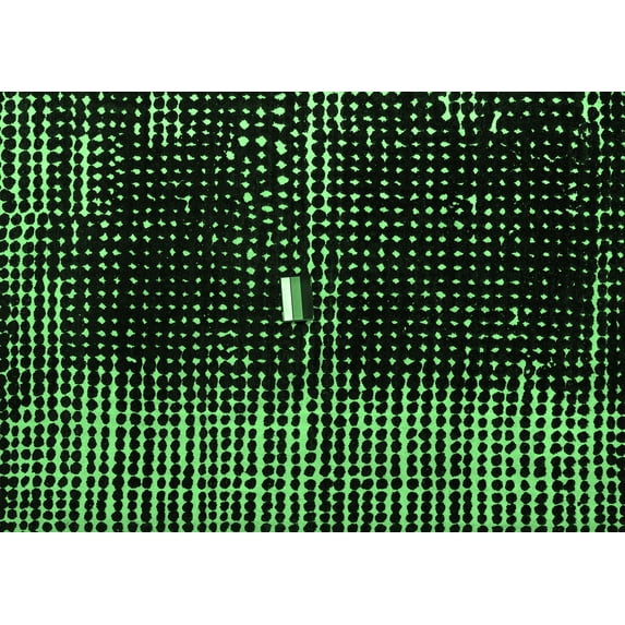 Ahgly Company Indoor Rectangle Abstract Emerald Green Modern Area Rugs, 7' x 10'