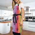 thumbnail image 3 of JSTEL Bee Rainbow Stripes Apron with 2 Pockets for Women Men Adjustable Garden Bib, 3 of 5