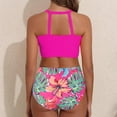 thumbnail image 5 of ZQUUVOU Women's 2 Piece Bikini High Waist Halter Padded Push Up Swimsuit (B-Hot Pink,XL), 5 of 9