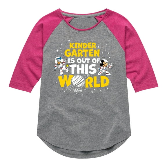 Mickey & Friends - Kindergarten Out Of This World - Toddler And Youth Raglan Graphic T-Shirt