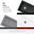 thumbnail image 3 of Stylish Dual Mount 32" Black Composite Granite Single Bowl Kitchen Sink with 4 accs S-832WN, 3 of 15