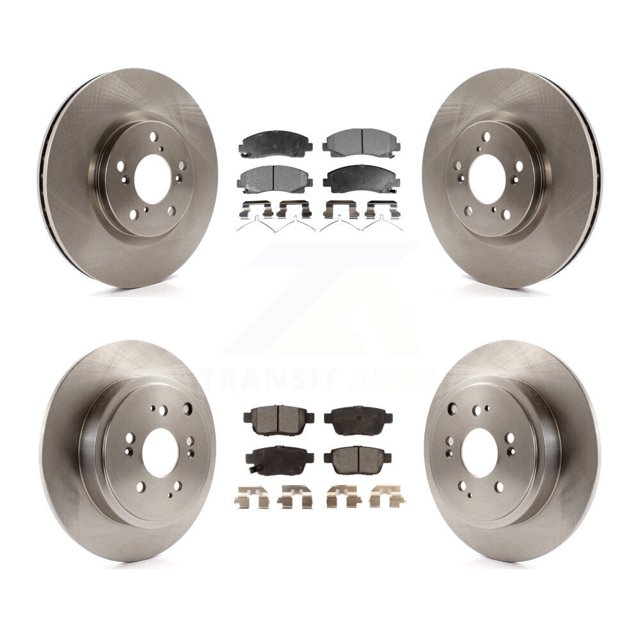 Transit Auto Front Rear Disc Brake Rotors and Ceramic Pads Kit for Car 2006-2014 Honda Ridgeline K8T-101303