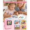 thumbnail image 3 of W & O Handheld Kids Birthday Gift Instant Digital Cameras with 3 Roll Printing Labels, 32GB Memory Card, USB Cable, Pink, 3 of 8