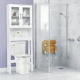 thumbnail image 4 of Costway Over the Toilet Storage Cabinet Bathroom Space Saver w/Tempered Glass Door White, 4 of 12