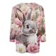 thumbnail image 2 of TaTaai Womens Casual Easter Printed Top 3/4 Sleeve Round Neck Loose Fit T Shirt Fashion Pullover Soft Comfortable Lightweight Blouse for Spring Summer Daily Gift, 2 of 5