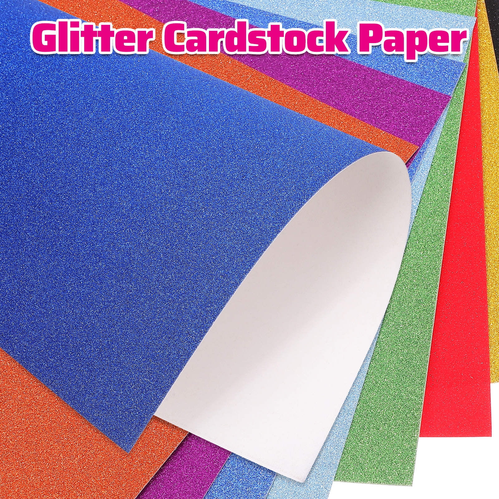 SHOWERORO Glitter Craft Paper 60 Sheets Rectangular Fading Resistant for Cutting and Crafting 11.8x7.9 inches