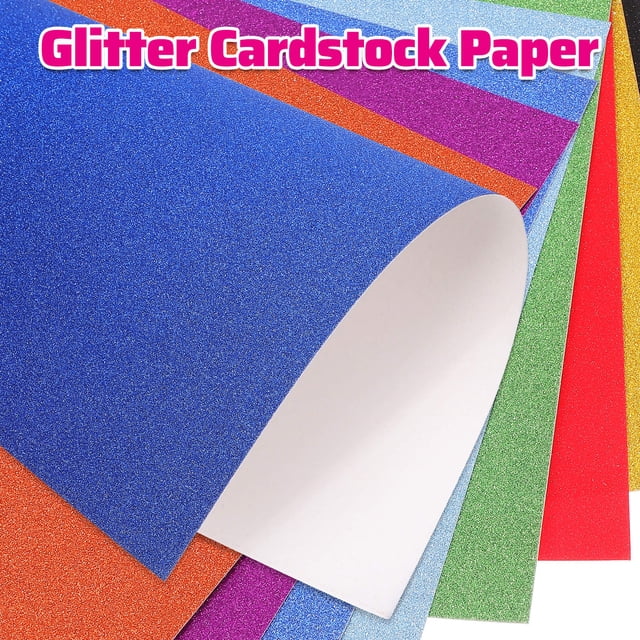 LOLIPPYY Glitter Paper Colored Cardstock Sheets Suitable for Printing Cutting with Eye Catching Glitter