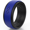 thumbnail image 2 of Rinfit Silicone Rings for Women & Men - Couple Sets Rubber Wedding Bands - Black&Blue, 2 of 5