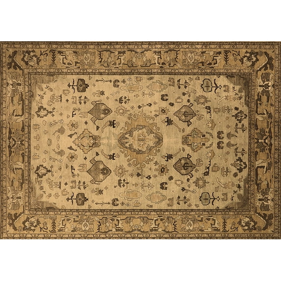 Ahgly Company Indoor Rectangle Oriental Brown Industrial Area Rugs, 4' x 6'