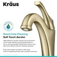 thumbnail image 6 of KRAUS Arlo Brushed Gold Tall Vessel Bathroom Faucet with Pop-Up Drain (2-Pack), 6 of 12