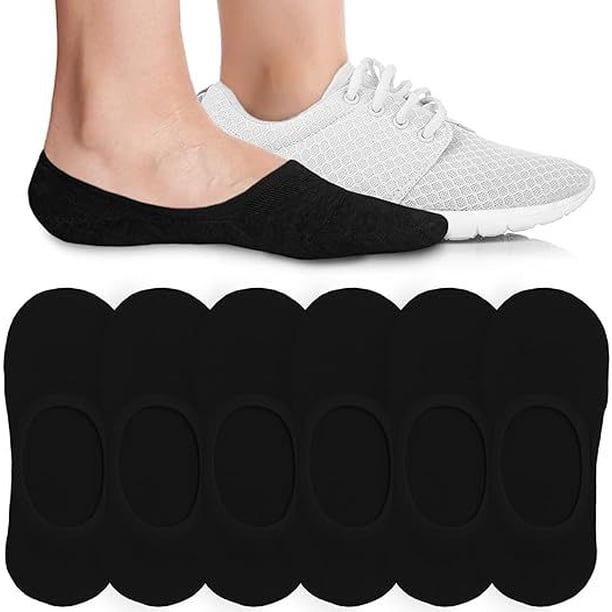 Xiao Hua 15 pares de calcetines invisibles para mujer - Tobilleros bajos antideslizantes - Calcetines invisibles para uso casual y formal - Suaves y elásticos, color negro