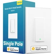 Meross Smart Light Switch Supports Apple HomeKit, Siri, Alexa, Google Assistant & SmartThings, 2.4GHz Wi-Fi Light Switch, Neutral Wire Required, Single Pole, Remote Control Schedule, 1 Pack