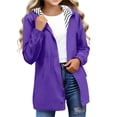 thumbnail image 2 of Fall/Winter Saving! HVOBTTY Toddlers Windbreaker Long Jacket, Kids Fall and Winter Coats, Kids' Casual Solid Color Waterproof Windproof Lightweight Raincoat Outerwear Jacket Purple, 7-8 Years, 2 of 4
