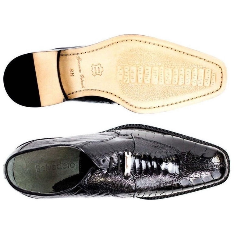 Belvedere Geniune Ostrich Oxford Shoes Size 8.5 M Black Casual Leather Exotic belvedere-black-ostrich-skin-  main image 4