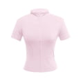 thumbnail image 4 of HJYCHN Womens Jacket Fitness Jacket Slim Fit Casual Short Sleeve Sports Jacket Yoga Top Breathable Athletic Outerwear Womens Winter Coats Light Pink S, 4 of 5
