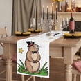 thumbnail image 2 of Table Runners 36 Inches Long Dress Scarves, Groundhog Day Farmhouse Kitchen/Dining Table Runner, Short Coffee Tablerunners, Spring Botanical Star Yellow 13x36 Inch, 2 of 9