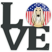 Carolines Treasures BB2174WALV American Flag and Afghan Hound Metal Wall Artwork LOVE 12X12 multicolor