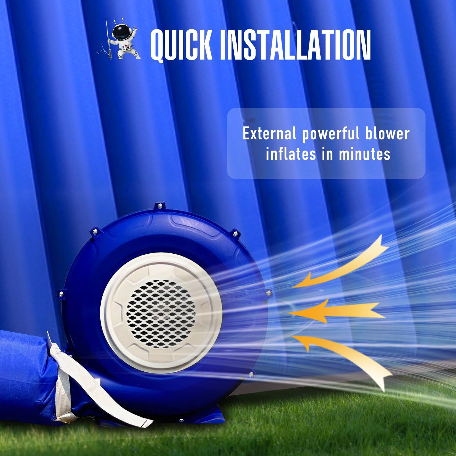 Inflatable Sports Tunnel Entrance with Blower Inflatable Tunnel Tent for Business Advertising Event Exhibition 20X10x10Ft Blue