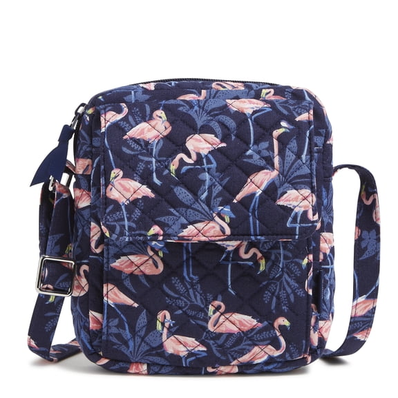 Vera Bradley Women's Cotton Small Crossbody Bag Flamingo Party