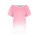 thumbnail image 5 of Blusas para las Mujeres Casual, Rayas Impresas Patchwork Manga Corta Cuello Redondo Top Hecho de 95% Poliéster 5% Spandex para el Verano, Tops Cortos para las Mujeres, 5 of 5