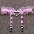 thumbnail image 5 of Travelwant 1Pairs Gothic Studded Heart Garters Leg Ring Leg Elastic Punk Harness Garter Belt Adjustable Suspender with 2 Metal Clips, 5 of 6