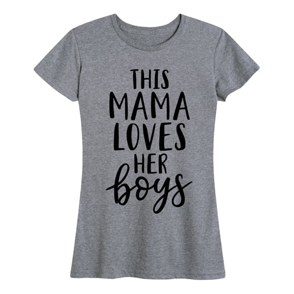 Instant Message - This Mama Loves Her Boys - Women's Short Sleeve Graphic T-shirt
